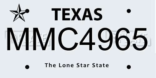 MMC4965 Texas License Plate