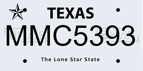 MMC5393 Texas License Plate