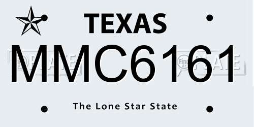 MMC6161 Texas License Plate