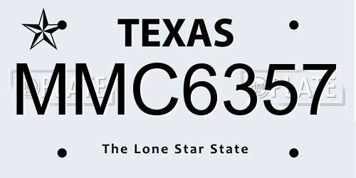 MMC6357 Texas License Plate