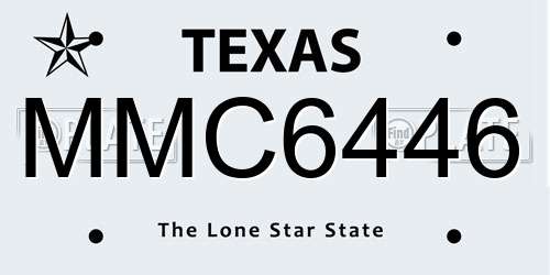 MMC6446 Texas License Plate