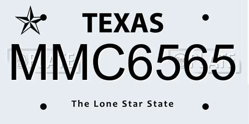 MMC6565 Texas License Plate