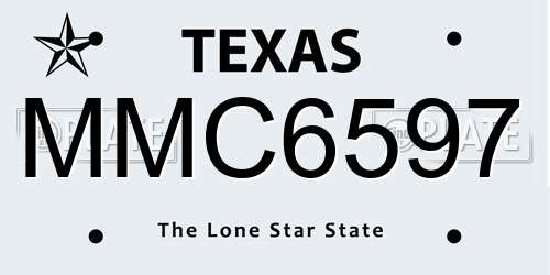 MMC6597 Texas License Plate