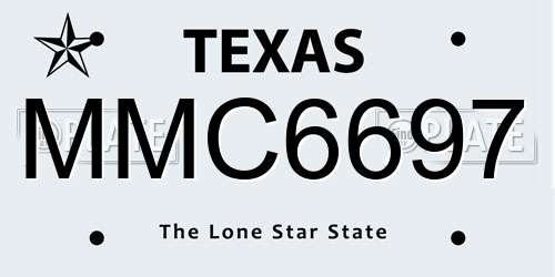 MMC6697 Texas License Plate