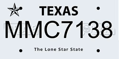 MMC7138 Texas License Plate