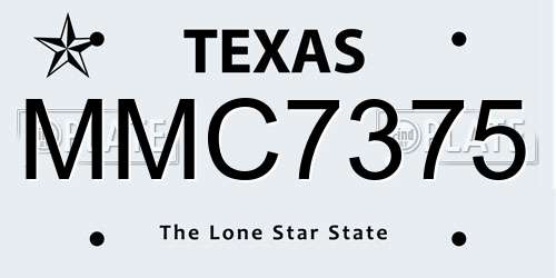 MMC7375 Texas License Plate