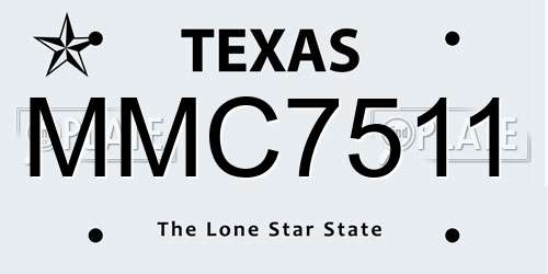 MMC7511 Texas License Plate