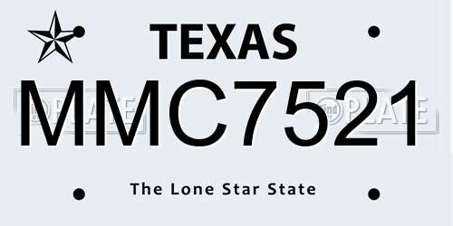 MMC7521 Texas License Plate