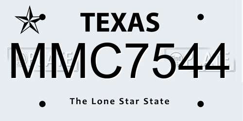 MMC7544 Texas License Plate
