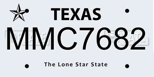 MMC7682 Texas License Plate
