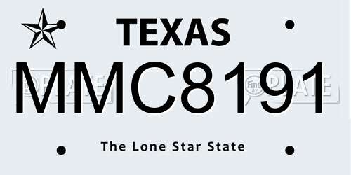 MMC8191 Texas License Plate