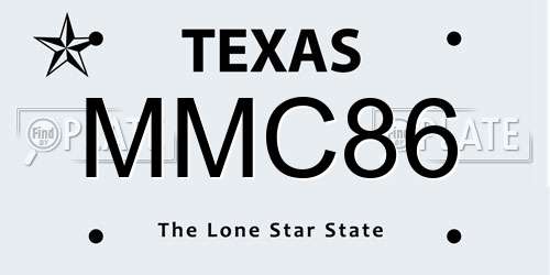 MMC86 Texas License Plate