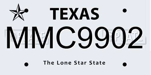 MMC9902 Texas License Plate