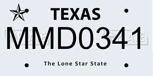 MMD0341 Texas License Plate