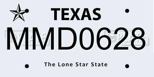 MMD0628 Texas License Plate