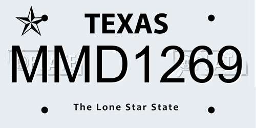 MMD1269 Texas License Plate