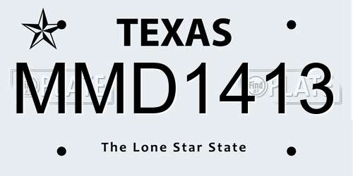 MMD1413 Texas License Plate