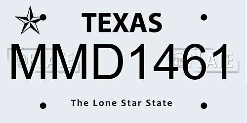 MMD1461 Texas License Plate