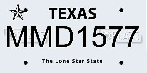 MMD1577 Texas License Plate