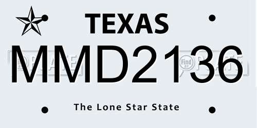 MMD2136 Texas License Plate
