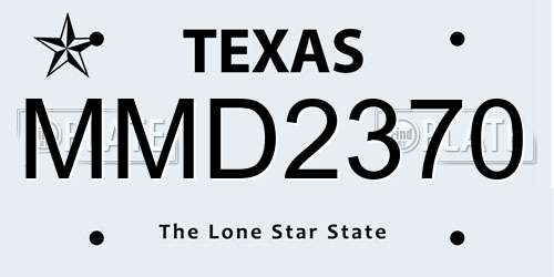MMD2370 Texas License Plate