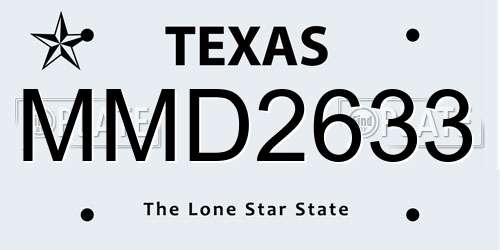MMD2633 Texas License Plate