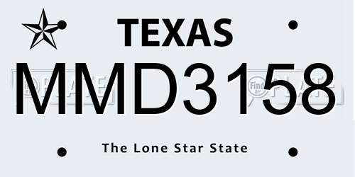 MMD3158 Texas License Plate