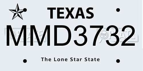 MMD3732 Texas License Plate