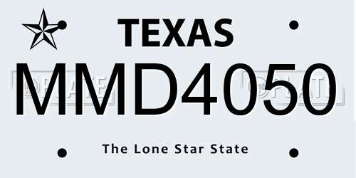 MMD4050 Texas License Plate