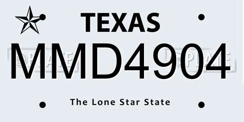 MMD4904 Texas License Plate