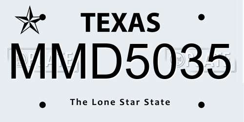 MMD5035 Texas License Plate
