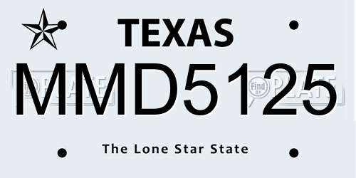 MMD5125 Texas License Plate