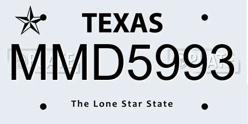 MMD5993 Texas License Plate