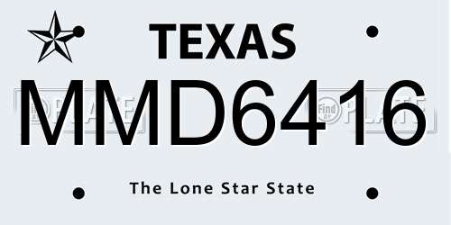 MMD6416 Texas License Plate