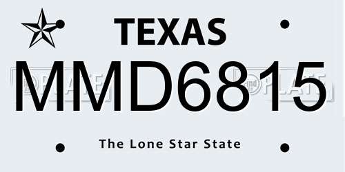 MMD6815 Texas License Plate
