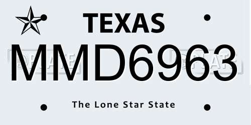 MMD6963 Texas License Plate