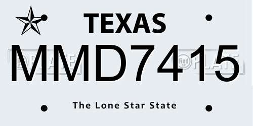 MMD7415 Texas License Plate