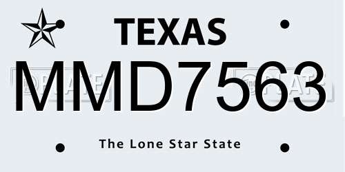 MMD7563 Texas License Plate