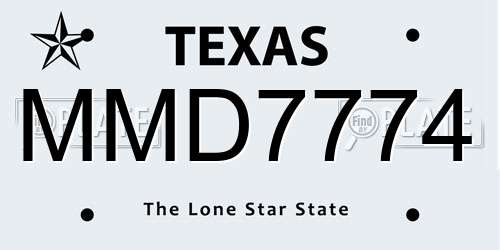 MMD7774 Texas License Plate