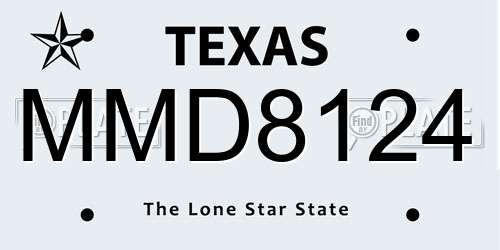 MMD8124 Texas License Plate