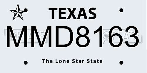 MMD8163 Texas License Plate