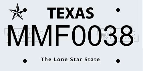 MMF0038 Texas License Plate