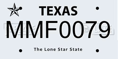 MMF0079 Texas License Plate