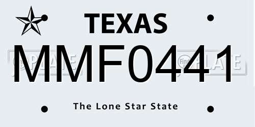 MMF0441 Texas License Plate