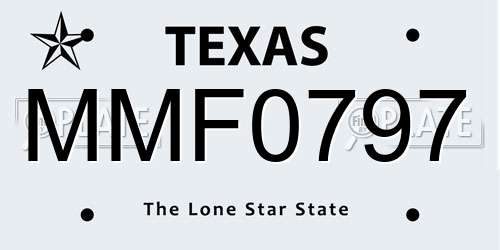 MMF0797 Texas License Plate