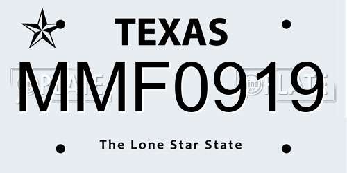 MMF0919 Texas License Plate