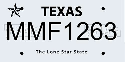 MMF1263 Texas License Plate