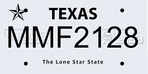 MMF2128 Texas License Plate