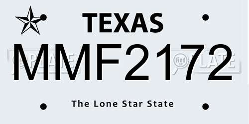 MMF2172 Texas License Plate