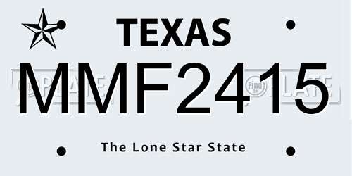 MMF2415 Texas License Plate